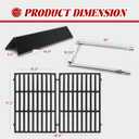 Grill Parts Replacement for Weber Spirit, 7635 Flavor Bars and 69785 Grill Burner Tubes 7637 Grill Grate for Weber Spirit I & II 200 with Front Control, Spirit E210, E220, S210, S220