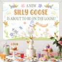 Silly Goose Baby Shower Decorations A New Silly Goose Is About To Be On The Loose Backdrop Banner Balloon Garland Kit Cute Goose Floral Gender Reveal Decor Geese Fun Farm Animal Flower Party Supplies