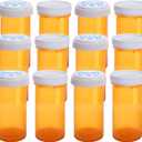 Plastic Empty Pill Bottles with Double Sided Use (Child Resistant & Easy Open) Caps - Medicine Container Pill Case Dispenser Organizers (40 Dram, 12pcs)