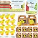 38 Pcs Adopt a Chick Party Favors Mini Plush Stuffed Chicken Include 12 Mini Plush Chicks 12 Foldable Boxes 12 Adopt Cards 1 Adopt Sign 1 Adopt Fence for Adopt a Pet Party (Chick)