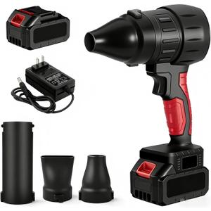 Mini Blower Cordless with 10 Battery, 21v 35000rpm Small Cordless Handheld Leaf Blower Turbo Jet Blower with Fast Battery, Charger, 3 Nozzle Accessories for Lawn Care, Garage, Patio, Car