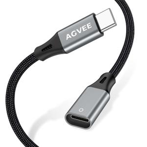 AGVEE 1.5ft USB-C Male to Lightning Female Charging Adapter Cable for Apple Pencil 1st Generation, Enables iPencil Gen 1 Match iPad with USB-C Port(Not Plug & Play, Need Extra Steps), Dark Gray