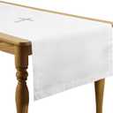 White Spiritual Communion Tablecloth Altar Runner Holy Communion Table Runner Altar Frontal for Church for Gatherings Baptism Ceremonies(60 x 24 Inches,Table Runner)