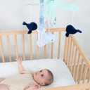 The Peanutshell Crib Mobile for Boys or Girls - Light and Dark Blue Musical Baby Crib Mobile with 12 Lullabies, Ocean Baby Nautical Nursery Decor