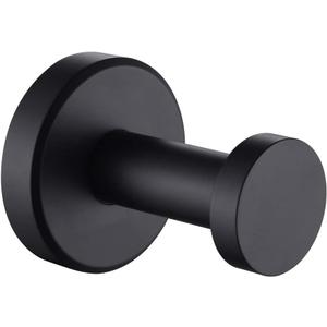 APLusee Matte Black Robe Towel Hook, 304 Stainless Steel Round Coat Hook for Home Storage, Wall Mount