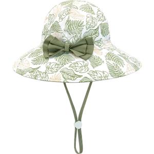 Bows Baby Girl Sun Hat Toddler Summer Bucket Hats for Kids Sun Protection Cap Girls Beach Hat Swim Pool (3-6 Months)