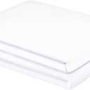FreshCulture King Flat Sheet - Hotel Quality King Flat Sheet Only - Brushed Microfiber Top Sheet - Ultra Soft & Breathable - Wrinkle-Free - Easy Care - Single Flat Sheet (King, White)