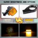 Motorcycle Front Fork LED Turn Signals Universal Sequential Switchback Running Lights 12V Amber Blinkers W/Mounting Bracket fit Honda Harley Yamaha Suzuki Kawasaki