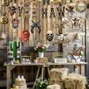 4 x Western Cowboy Party Decorations - West Rodeo Theme Decor Wild West Yee Haw Banner Hanging Swirls for Birthday Baby Shower Party Supplies