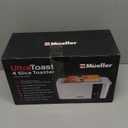 Mueller UltraToast Full Stainless Steel Toaster 4 Slice, Long Extra-Wide Slots for Bagels and Waffles, 6 Browning Levels, LED Display, Cancel/Defrost/Reheat Functions & Removable Tray, Kitchen Gadgets