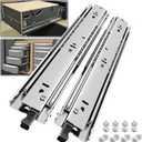 SHUHANG 1 Pair 150 lb Load Capacity Heavy Duty Locking Drawer Slides 16 Inch Full Extension Ball Bearing Rail with Lock Side Mount Cabinet RV Tool Box Runner