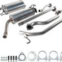 Exhaust Front Pipe Resonator Muffler System Kit Compatible with 2006-2011 Honda Civic 1.8L, #53697, 48344, 54668