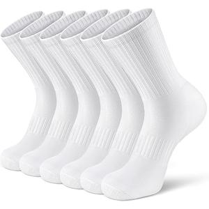 Airacker Athletic Socks Sport Running Calf Socks Performance Cushioned Breathable Crew Socks for Men Women(6 Pairs)