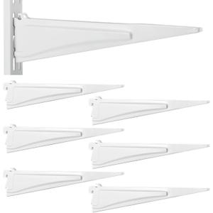 Menkxi 6 Pcs Locking Shelf Bracket Track Locking Wire Shelf Brackets for Adjustable Closet Systems Closet Organization Heavy Duty (12 Inch)