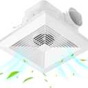 Hon&Guan Bathroom Exhaust Fan, Quiet Square Bathroom Vent Fan 111 CFM, 1.0 Sones, Ceiling Mount Ventilation Fan, Bath Ceiling Fans, Exhaust Fan for Home Bath Hotel