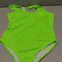 Limeeke Women One Piece Swimsuit Solid Ribbed Monokini Swimwear Scoop Neck Low Back Bathing Suit (X-Large, Fluorescent Green)