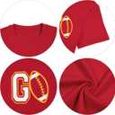 Women's Football Team T-Shirts - Vintage & Casual Short Sleeve Tees for Fans (Red, S)