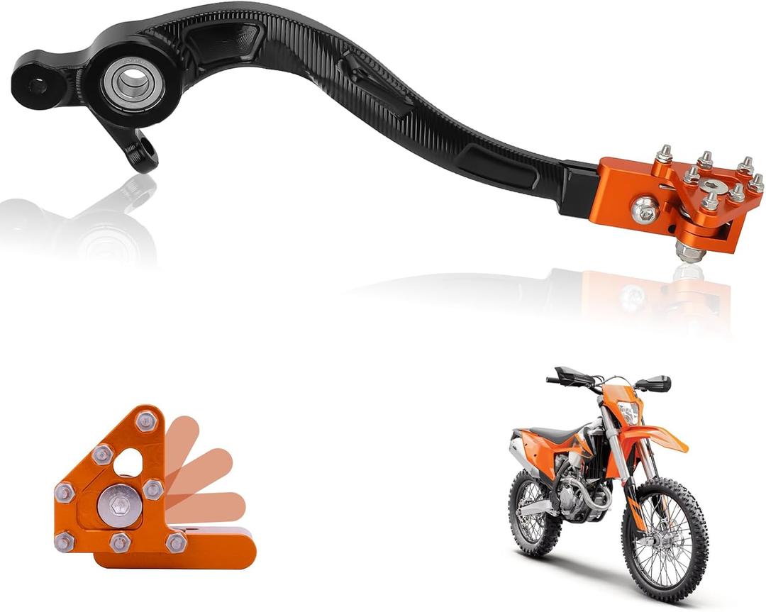 Motorcycle Rear Brake Pedal Foot Lever Foldable CNC for 125 250 300 SX/XC/EXC 250 350 450 SXF/EXCF/XCF Orange