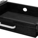 Upgrade Wood Under Desk Mounted Sliding Pull-out Drawer, Ball-Bearing Slides Under Desk Drawer Storage Organizer, Hanging Drawers for Desk, Hidden Desktop Organizer for Office Desks, Tables - Black