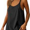 Women Athletic Dress Summer Tennis Workout Active Sports Mini Romper Dress Built in Shorts Travel Vacation Clothes Black XS