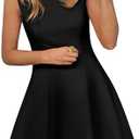 PRETTYGARDEN Cocktail Dresses for Women 2026 Summer Formal Boat Neck A Line Spring Elegant Graduation Party Mini Dress (Black, Medium)