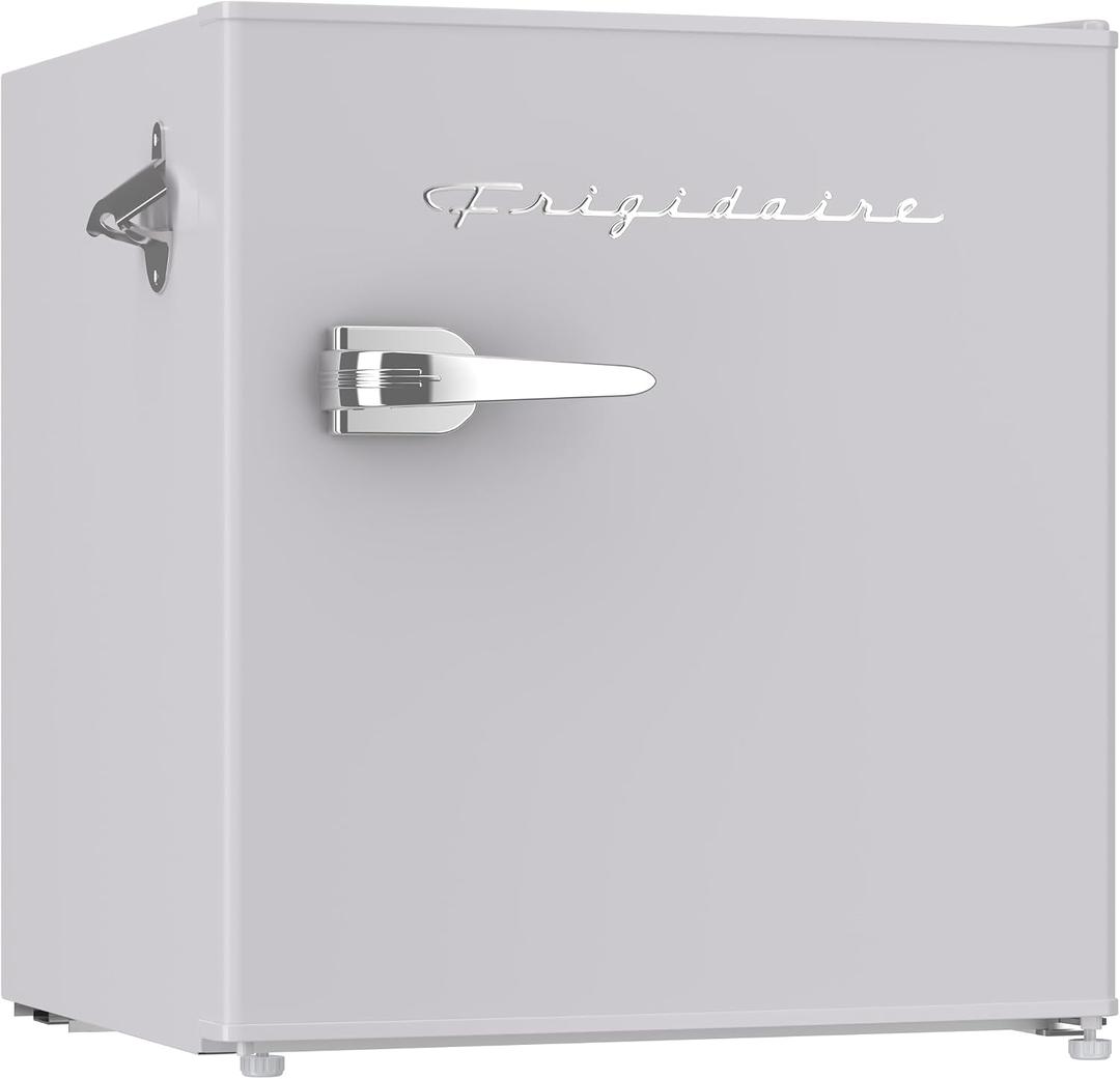 Frigidaire EFR176 1.6 cu. ft. Retro Bar Fridge with Side Bottle Opener (Moonbeam), 1.6 cu ft 16"D x 18"W x 18.5"H