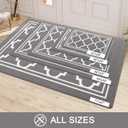 Buganda Indoor Door Mat, Dirt-Resistant and Absorbent Doormat, Anti-Slip, Low Profile Floor Mats for Inside Entryway, Front, and Back Door Entrance (32x20 Inches, Grey)