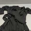 CHICME Womens 2025 Elegant Long Puff Sleeve Jumpsuit Deep V Neck Tie Waist Casual Wide Leg Pants Romper with Pockets (Medium, Black)