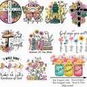 20 Pcs Lord Iron on Decals for Clothing Jesus Flowers Iron on Patches Heat Transfer Stickers for Jackets Dresses T-Shirts Washable DIY Art Decorations DTF Transfers Ready to Press