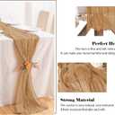 2 Pack 10 Ft Cheesecloth Table Runner Brown Gauze Long Table Runners Boho Gauze Cheese Cloth Table Runner Rustic Sheer Runner for Wedding Party Table Decor ( 35 x 120 Inch )