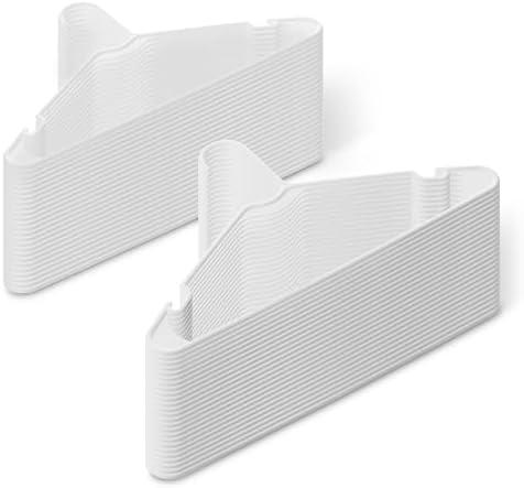 Amazon Basics Plastic Clothes Hangers, Adult Size, White, Pack of 50