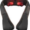 TRIDUCNA Neck Back Massager with Heat, Shiatsu Electric Deep Tissue with 3D Kneading Massage, 3 Intensity Levels, Muscle Pain Relief for Back, Neck, Shoulder, Legs, Gifts for Her/Him/Friend/Mom/Dad (Black)