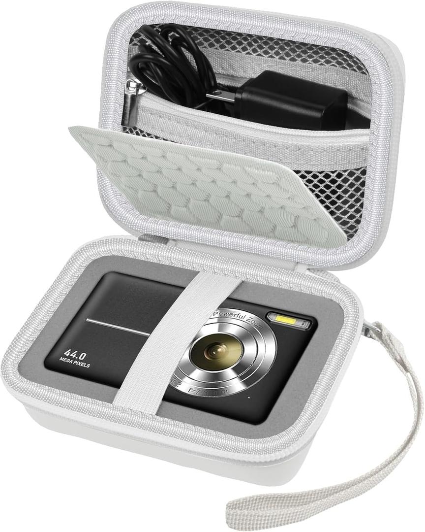 Comecase Carrying & Protective Case for Digital Camera, for CAMKORY/for Kodak Pixpro/for Canon PowerShot ELPH 180/190 / for Sony DSCW800 DSCW830 Cameras for Travel(Bag Only)- White