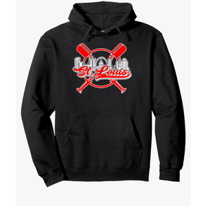 Vintage St. Louis Baseball Pullover Hoodie size medium grey