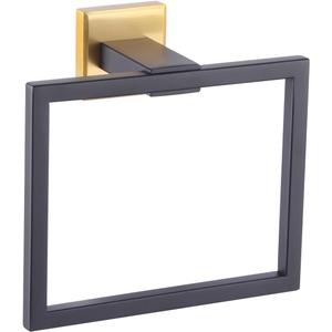 GERZWY Bathroom Hardware Hand Towel Holder SUS 304 Stainless Steel Towel Ring for Bath Kitchen Garage Heavy Duty Wall Mounted (Black & Gold) JG1906-BD