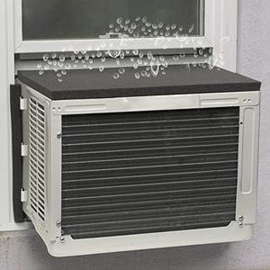 Goodhoily Air Conditioner drip Cushion Black 19 7/10" x 15 7/10" x 4/5" & AC Rain Cover with Holds Strong Magnetic Backing for Window AC Units Stops Cushion Moving,Stops The Noise from Raining