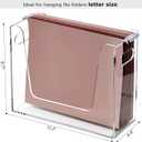Acrylic Hanging File Organizer, Letter Size Clear File Folder Holder with Handle, Portable Storage Organizer Box for Desk Home Office (No Assembly Required)