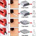 PHITRIC Upholstery Staple Gun Heavy Duty, 4 in 1 Stapler Gun with 1200 Staples, Power Finish Staplers, Manual Brad Nailer Power Adjustment Furniture Stapler Gun for Wood, Carpentry, Decoration DIY
