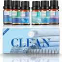 Essential Oils for Laundry - 100% Pure Essential Oils for Diffusers for Home,6x10ml(Clean)- Aromatherapy Oils for Soap,Candle Making,Humidifiers,Dryer Balls (0.35 Fl Oz (Pack of 12))