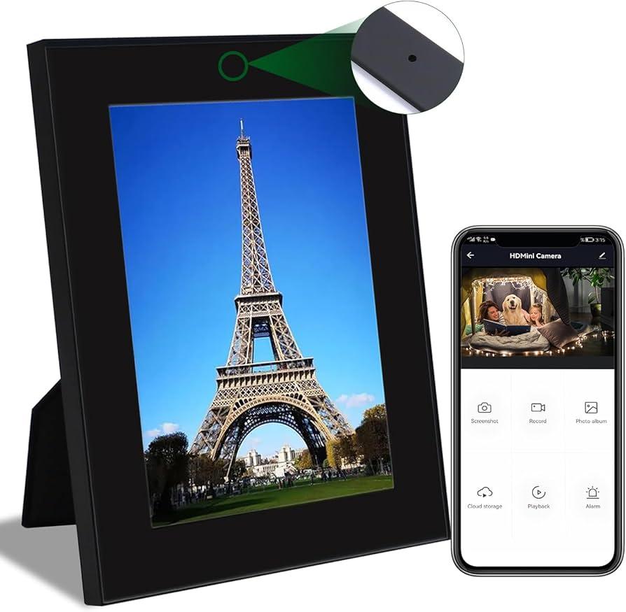 Hidden Spy Camera No Needed WiFi Nanny Cam with Motion Detection 1080P FHD Photo Frame Camera for Home Surveillance Picture Frame Security Cameras No Audio