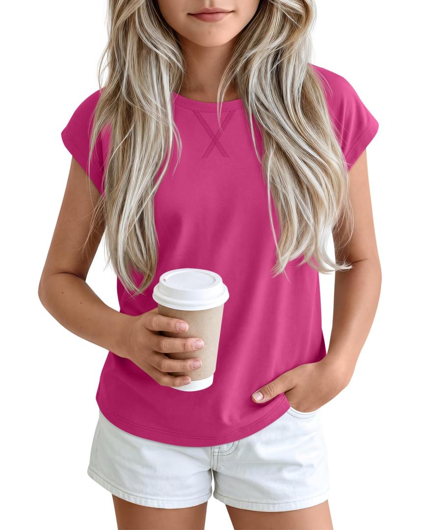 Oakgarden Shirts for Girls, Rose Red, 13-14 Years