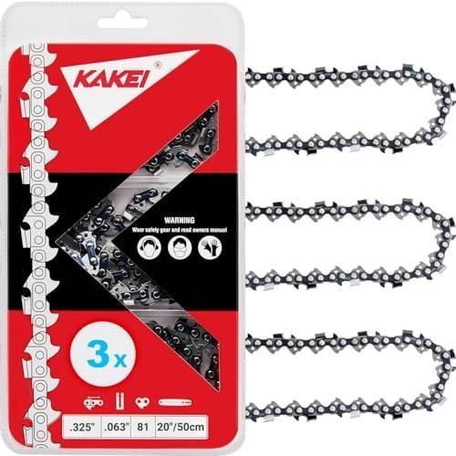 KAKEI Stihl Chainsaw Chain 20 Inch .325" Pitch .063" Gauge 81 Drive Links- 26RS 81 Fits Stihl (PRE 2023 .063" Gauge) MS291, MS271 Farm Boss, MS261-36390050081, V81 (3 Chains)