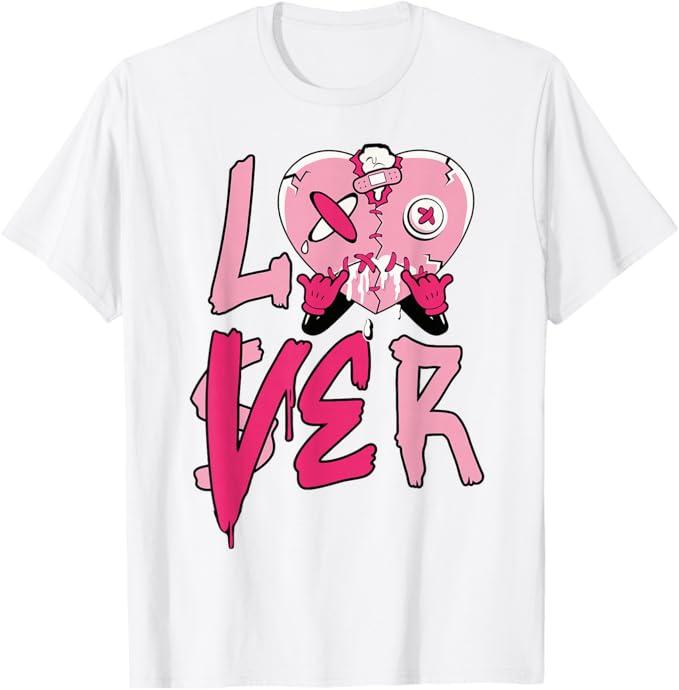 Pink Loser Lover Pink Drip Heart Matching Tee for Men Women T-Shirt, Size 3XL