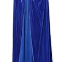BIGXIAN Long Hooded Cloak Velvet Cape Witch Costume Halloween Costumes for Women Men (Large, Blue)