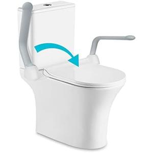 Toilet Safety Rails for Seniors (500 lbs), Handicap Toilet Rails with Foldable Handles, Toilet Assist Rails, Toilet Rails for Seniors, Heavy Duty Toilet Safety Frames Rails with Arms
