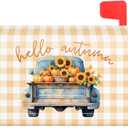 TOUNER Hello Autumn Pumpkin Truck Mailbox Covers, Autumn Thanksgiving Magnetic Letter Box Wrap, Fall Harvest Post Letter Box Decor for Outdoor Garden Front Yard Porch, Mailbox Decor Gifts for Friends