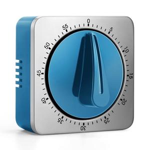 Kitchen Timers for Cooking, Chef Cooking Timer Clock with Loud Alarm,100% Mechanical Desk Timer - No Batteries Required -Magnetic Back, Exquisite Stainless Steel Body -Countdown Reminder Magnetic-Blue