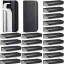 20 Packs 3.15'' Self Adhesive Finger Pulls for Cabinets Stick on Cabinet Edge Pull Handles No Drill Hidden Peel and Stick Drawer Pull for Dresser Cupboard Bathroom Vanity Kitchen (Black)