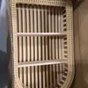 3 Tier Rattan Wall Shelf, Boho Arch Hanging Shelves,12.2 x 4.7 x 20.1 in Arched Wood Wall Shelf, Decorative Bohemian Floating Storage Display Rack for Bathroom Living Room Bedroom
