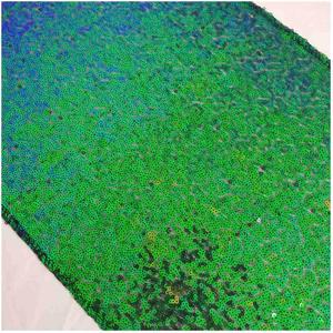 ShinyBeauty Table Runner 2 Pack Sequin Table Runners Green Blue 12inx108in Curtains Glitter Runner for Weddings (Iridescent Green) 